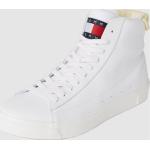 Reduzierte Weiße Unifarbene Tommy Hilfiger TOMMY JEANS High Top Sneaker & Sneaker Boots mit Schnürsenkel aus Leder für Damen Größe 36 