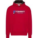 Rote Tommy Hilfiger TOMMY JEANS Herrensweatshirts mit Knopf mit Kapuze Größe XXL für den für den Herbst 