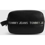 Reduzierte Schwarze Tommy Hilfiger TOMMY JEANS Kosmetiktaschen mit Reißverschluss aus Leder für Herren 