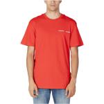 Reduzierte Rote Kurzärmelige Tommy Hilfiger TOMMY JEANS T-Shirts aus Baumwolle maschinenwaschbar für Herren Größe M für den für den Herbst 
