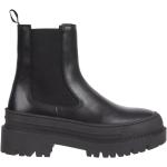 Reduzierte Schwarze Elegante Tommy Hilfiger TOMMY JEANS Chelsea-Boots aus Leder für Damen Größe 40 