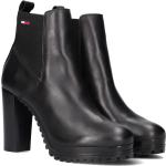 Reduzierte Schwarze Tommy Hilfiger TOMMY JEANS High Heel Stiefeletten & High Heel Boots aus Leder für Damen Größe 40 mit Absatzhöhe über 9cm 