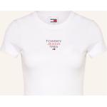 Weiße Tommy Hilfiger TOMMY JEANS T-Shirts aus Baumwollmischung für Damen Größe M 