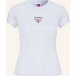 Hellblaue Tommy Hilfiger TOMMY JEANS T-Shirts aus Baumwollmischung für Damen Größe XS 