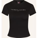 Schwarze Tommy Hilfiger TOMMY JEANS T-Shirts aus Baumwolle für Damen Größe XS 