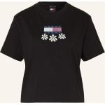 Schwarze Tommy Hilfiger TOMMY JEANS T-Shirts aus Baumwolle für Damen Größe M 