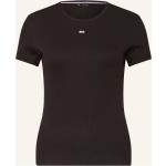 Schwarze Kurzärmelige Tommy Hilfiger TOMMY JEANS T-Shirts aus Baumwolle für Damen Größe M 