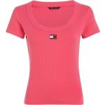 Pinke Kurzärmelige Tommy Hilfiger TOMMY JEANS T-Shirts für Damen Größe L 