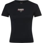 Blaue Tommy Hilfiger TOMMY JEANS T-Shirts enganliegend für Damen Größe XS 