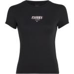 Schwarze Tommy Hilfiger TOMMY JEANS T-Shirts enganliegend für Damen Größe XS 