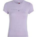 Violette Kurzärmelige Tommy Hilfiger TOMMY JEANS T-Shirts für Damen Größe M 