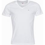 Reduzierte Weiße Tommy Hilfiger TOMMY JEANS V-Ausschnitt T-Shirts aus Jersey für Herren Größe S 