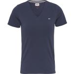 Blaue Tommy Hilfiger TOMMY JEANS V-Ausschnitt T-Shirts für Damen Größe XL 