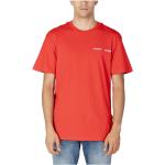Rote Tommy Hilfiger TOMMY JEANS T-Shirts aus Denim für Herren Größe L für den für den Herbst 