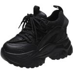 Schwarze Chunky Sneaker & Ugly Sneaker mit Schnürsenkel aus Mesh atmungsaktiv für Kinder Größe 35 