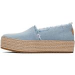 Pastellblaue Toms Slip on Slipper aus Textil für Damen Größe 36,5 