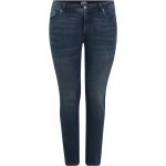 Blaue Unifarbene Tom Tailor Slim Fit Jeans mit Reißverschluss aus Denim für Damen Größe 6 XL Große Größen 