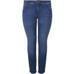 Blaue Unifarbene Tom Tailor Slim Fit Jeans mit Reißverschluss aus Denim für Damen Größe 6 XL Große Größen 