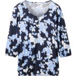 Blaue Blumenmuster Tom Tailor Henleykragen Henley-Shirts für Damen Größe XL 