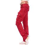 Rote Unifarbene Loose Fit Freizeithosen Handwäsche für Damen Größe M 