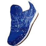Blaue Pailletten-Sneaker mit Pailletten mit Schnürsenkel für Damen Größe 36 