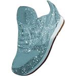 Hellblaue Pailletten-Sneaker mit Pailletten mit Schnürsenkel für Damen Größe 42 