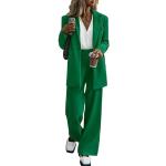 Grüne Unifarbene Elegante Damenhosenanzüge Größe L 2-teilig 