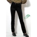 Reduzierte Schwarze Unifarbene Casual Toni Cordhosen mit Reißverschluss aus Cord für Damen für den für den Herbst 