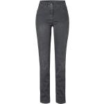 Anthrazitfarbene Toni Slim Fit Jeans mit Reißverschluss aus Denim für Damen Größe L 