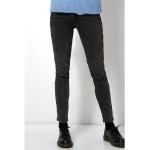 Reduzierte Graue Unifarbene Toni Slim Fit Jeans mit Reißverschluss aus Baumwolle für Damen Größe L 