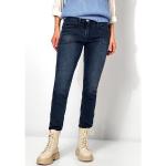 Reduzierte Dunkelblaue Unifarbene Casual Toni Slim Fit Jeans mit Reißverschluss aus Denim für Damen Größe L Petite 