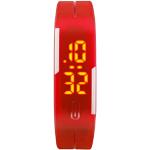Rote Minimalistische Damenarmbanduhren mit LED-Zifferblatt zum Outdoorsport 