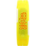 Gelbe Minimalistische Kunststoffarmbanduhren mit LED-Zifferblatt für Damen zum Outdoorsport 