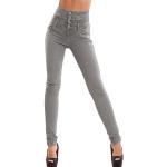 Hellgraue Skinny Jeans aus Denim für Damen Größe XS 