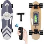 Tooluck Elektro Skateboard 77cm mit Drahtloser Bluetooth Fernsteuerung, Elektrisch Longboard mit PU Räder für Teenager und Erwachsene, 20KPH MAX Geschwindigkeit, 350W Nabenmotoren (dunkel)