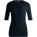 Dunkelblaue HUGO BOSS BOSS U-Ausschnitt T-Shirts aus Lyocell für Damen Größe XS 