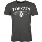 Anthrazitfarbene Kurzärmelige Top Gun Top Gun T-Shirts aus Baumwolle Handwäsche für Herren Größe XXL 