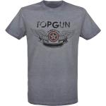 Graue Top Gun T-Shirts für Herren Größe S 