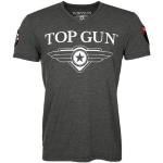 Anthrazitfarbene Casual Kurzärmelige Top Gun Top Gun T-Shirts aus Baumwolle für Herren Größe M 1-teilig 