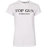 Weiße Kurzärmelige Top Gun Top Gun T-Shirts aus Baumwolle Handwäsche für Damen Größe XS 