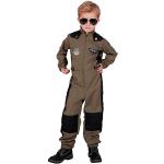 Braune Stehkragen Pilotenkostüme aus Polyester für Kinder Größe 176 