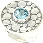 Himmelblaue Skielka Designschmuck Topas Ringe aus Silber mit Topas handgemacht für Herren 