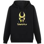 TOPCREATING Mens Warm Sweatshirts Soulfly Logo Gold Style Logo Hoodies Long Sleeve Pullover Loose Hoody Sweatershirt with Printed Pullover Hoodies Size 3XL