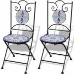 Reduzierte Blaue Gartenstühle & Balkonstühle aus Keramik Breite 0-50cm, Höhe 50-100cm, Tiefe 0-50cm 2-teilig 