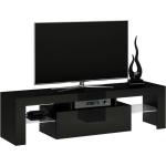 Schwarze Minimalistische TV Schränke & Fernsehschränke aus Glas Breite 100-150cm, Höhe 0-50cm, Tiefe 0-50cm 
