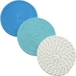 Reduzierte Blaue Topflappen matt aus Baumwolle 3-teilig 