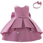 Rosa Elegante Ärmellose Topmelon V-Ausschnitt Kinderfestkleider mit Reißverschluss Handwäsche für Mädchen 