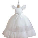 Weiße Topmelon Kinderfestkleider mit Reißverschluss aus Satin Handwäsche für Mädchen 