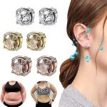 Silberne Topmelon Magnet-Ohrringe aus Silber für Damen 6-teilig 
