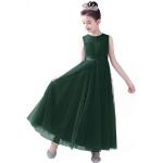 Dunkelgrüne Unifarbene Ärmellose Topmelon Rundhals-Ausschnitt Sommerkleider mit Reißverschluss Handwäsche für Damen für Brautjungfern 